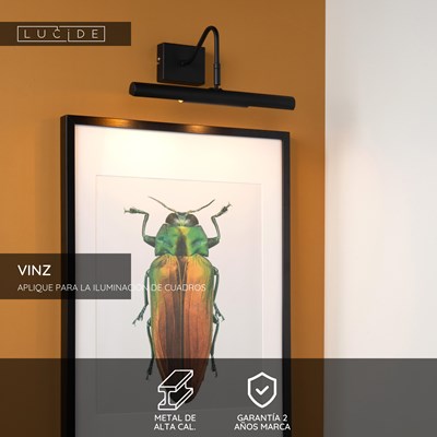 Lucide VINZ - Aplique para la iluminación de cuadros - 2xG9 - Negro